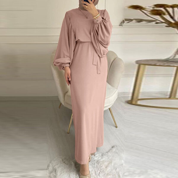 New Solid Color Long Sleeve Long Casual Dress - Image 2