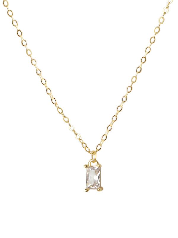 French Elegant 925 Silver K Gold Plated Small Square Diamond Necklace Women's Light Luxury Temperament Design Super Flash Clavicle Chain Necklace Women - Image 5