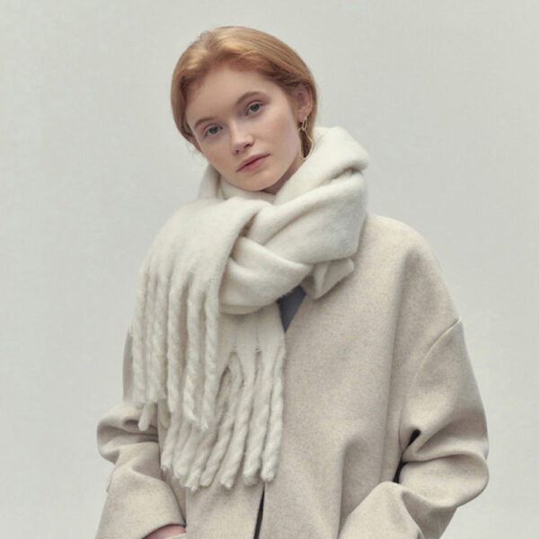 Designer Style Atmosphere Scarf Soft Waxy Imitation Cashmere Solid Color Scarf Women's Winter Plus Shawl