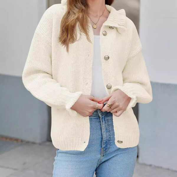 New Fashion Temperament Lace Warm Knit Sweater Sweater Cardigan Coat - Image 2
